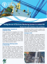 Flyer: Testing the use of EMS to combat IUU fishing - Results from activities in Ghana and Fiji